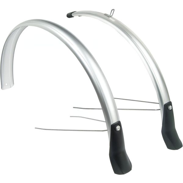 spatbordenset Snello 28 inch 46 mm kunststof zilver