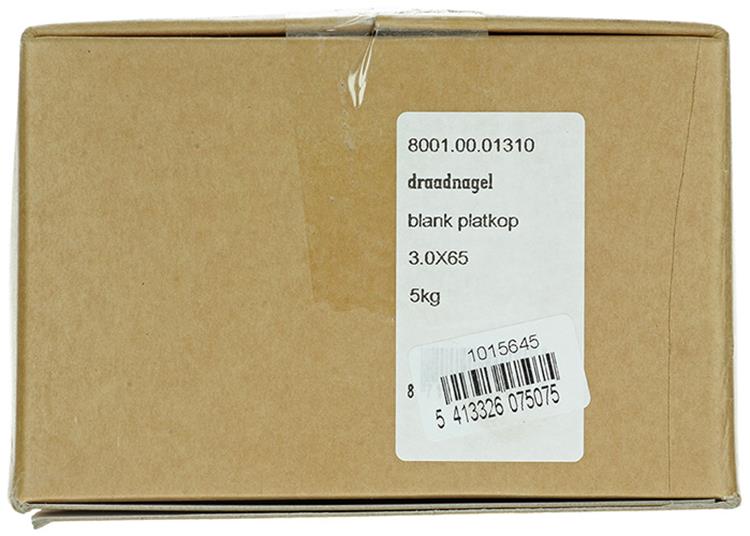 1015645 - doos 5 kg. nagels platte kop 3,0x65 mm | 2 stuks