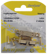 Mack 1013771 - 2 kogelsnapsloten messing h 44 x b 8 mm | 5 stuks