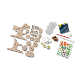 Ses creative - explore - houten boomhut kweekset - kruiden plantjes kweken - met speelgoed poppetjes en houten 3d boom - spelen en leren – moestuin voor kinderen