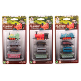 Johntoy diecast locomotief met drie wagons. 3+