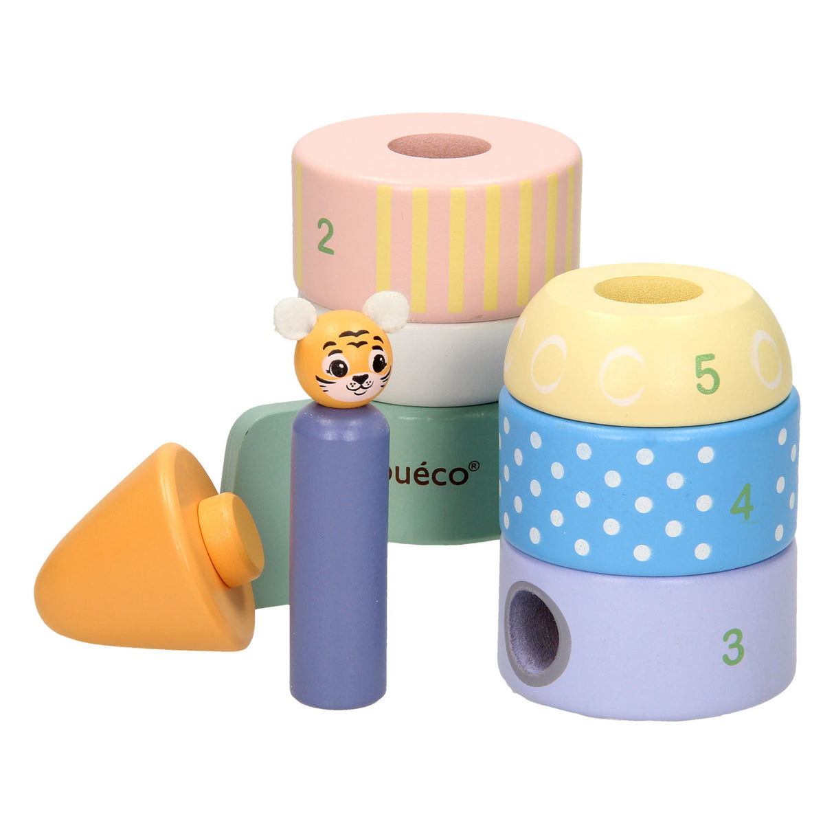 Joueco houten stapel raket