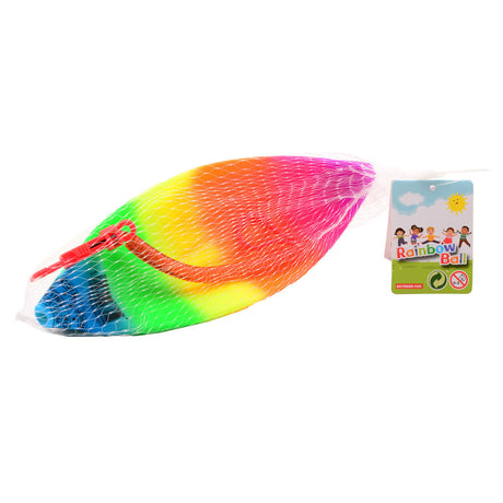 Outdoor fun regenboogbal maat 5 met koord. 3+ | 6 stuks