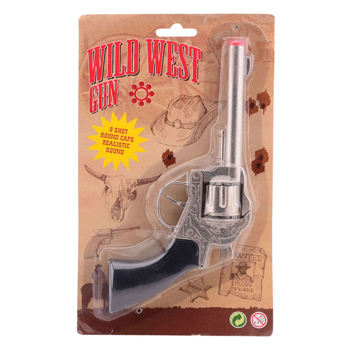 Johntoy wild west cowboy revolver, 8 shots