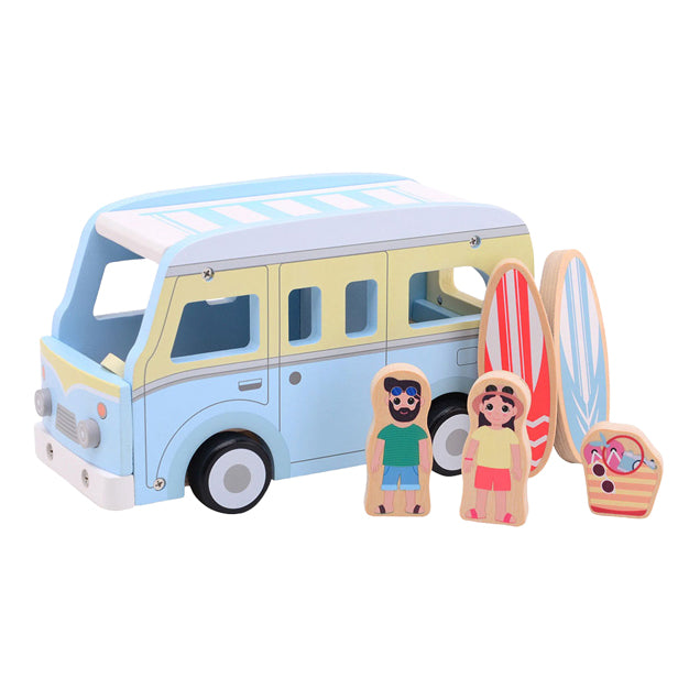 Joueco Houten Retro Strandbus met Accessoires