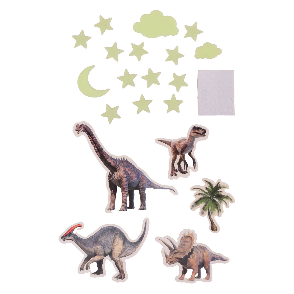 Johntoy glow in the dark dino muurstickers