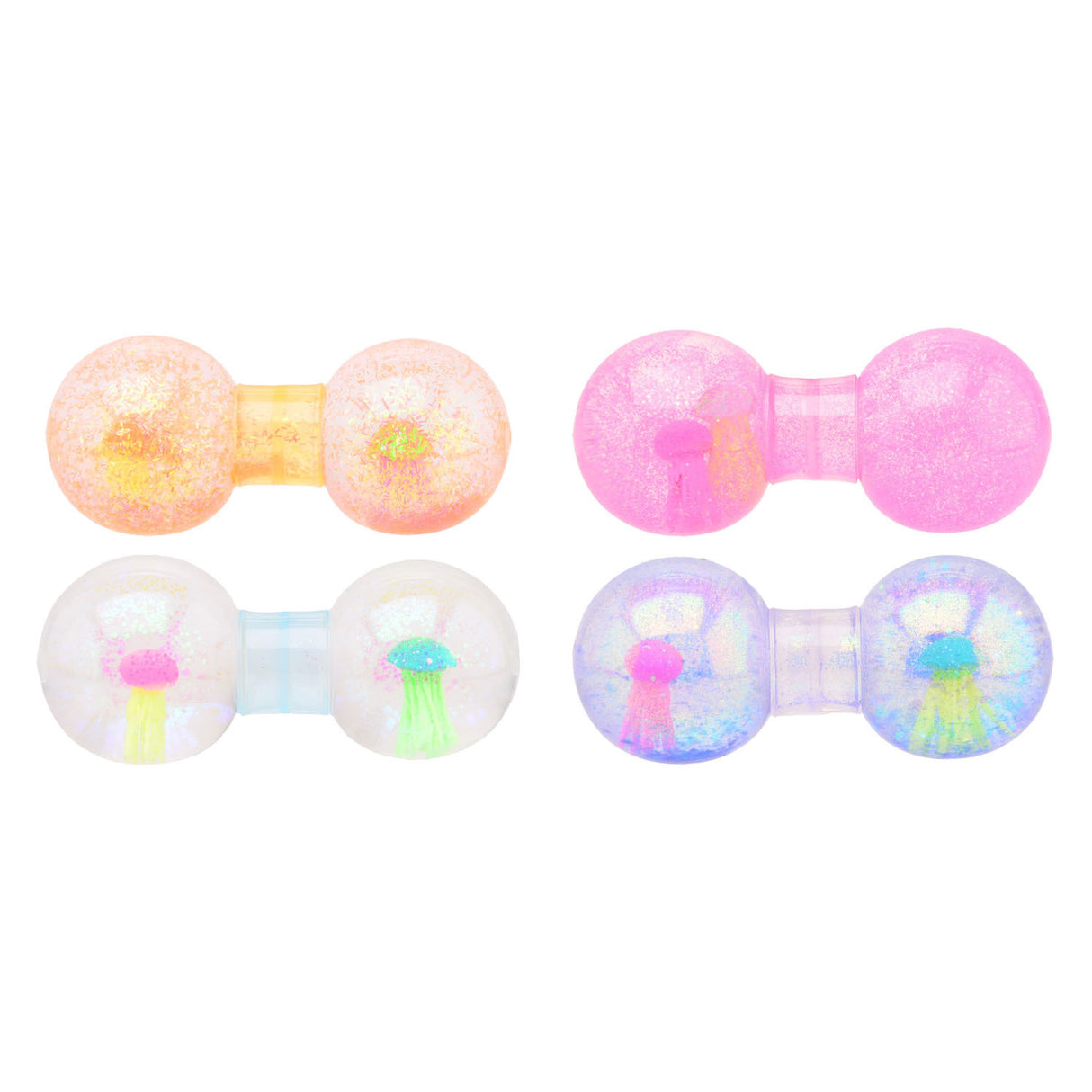 Johntoy glitter squeeze dumbell met kwal