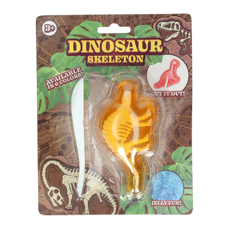 Johntoy cut out dino slijm skelet op kaart 6 assorti