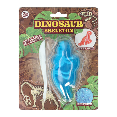 Johntoy cut out dino slijm skelet op kaart 6 assorti