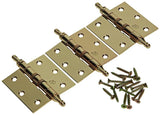 Yale 1019138 - 3 scharnieren met kogellager vermessingd vaasknop 76x76mm | 2 stuks