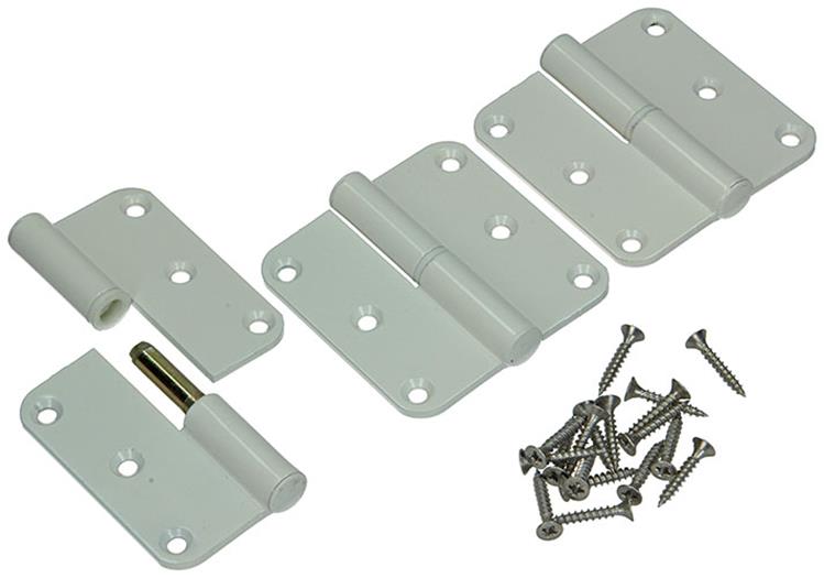 Yale 1019140 - 3 paumellen alu wit afger.hoeklinks 80x80mm | 2 stuks