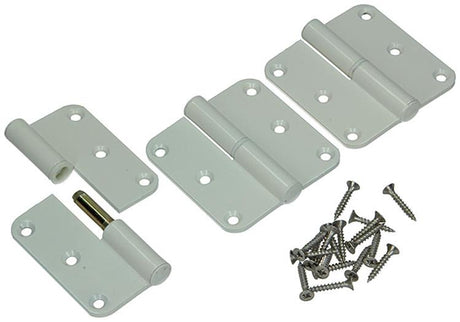 Yale 1019140 - 3 paumellen alu wit afger.hoeklinks 80x80mm | 2 stuks