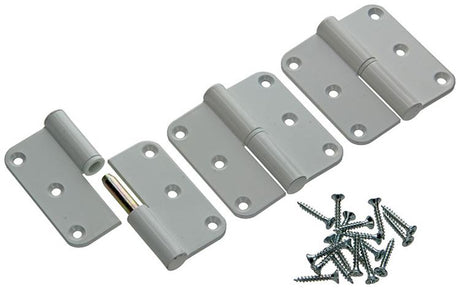 Yale 1019141 - 3 paumellen alu wit afger.hoekrechts 80x80mm | 2 stuks