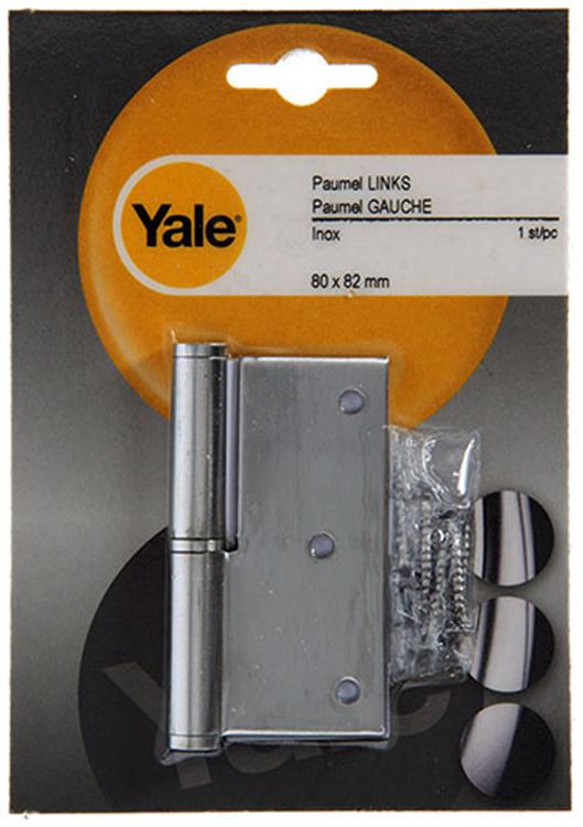 Yale 1019168 - 1 roestvrij stalen paumel links met rechte hoek 80 x 82 | 2 stuks