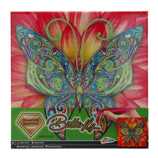 Grafix diamond painting op canvas | tijger | formaat 30x30cm | diamond painting pakket volledig | thema dieren | diamond painting op canvas | inclusief diamond painting pen en schudbakje | eindresultaat ophangen aan de muur