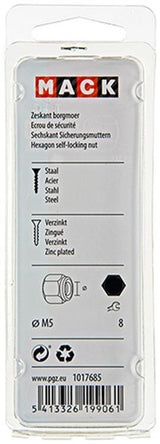 Mack 1017685 - zeskant borgmoer staal verzinkt 18 st m5 | 10 stuks