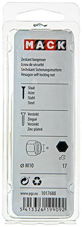 Mack 1017688 - zeskant borgmoer staal verzinkt 6 st m10 | 10 stuks