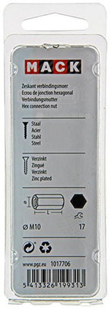 Mack 1017706 - zeskant verbindingsmoer verzinkt 2 st m10 | 5 stuks