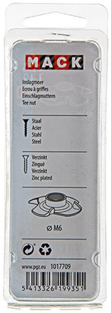 Mack 1017709 - inslagmoer staal verzinkt 4 st m6 | 10 stuks