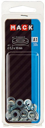 Mack 1017713 - sluitring staal verzinkt 50 st 5,3 x 10 mm | 10 stuks