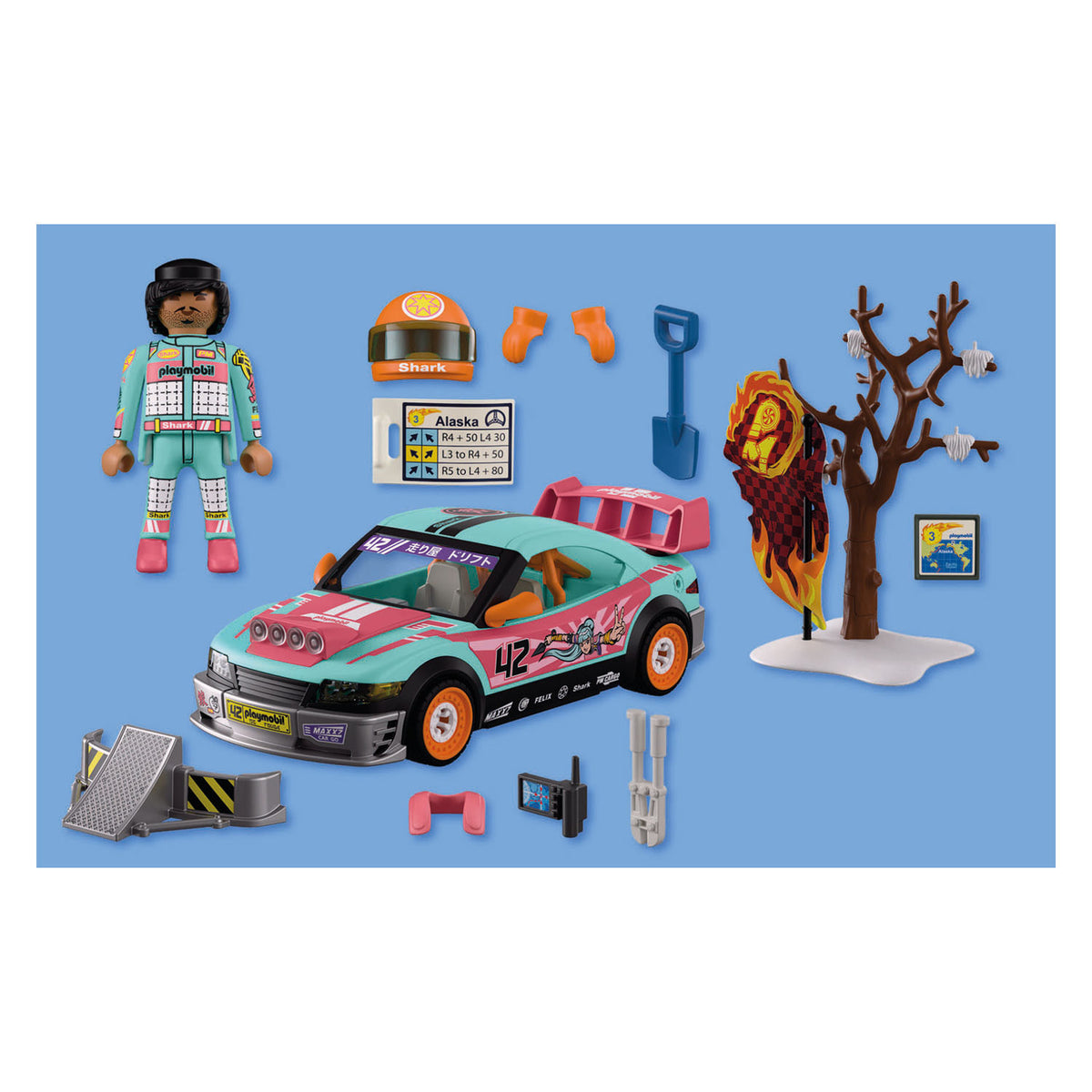 Playmobil – 72062 – raceauto speelset – 68-delig – sportactie