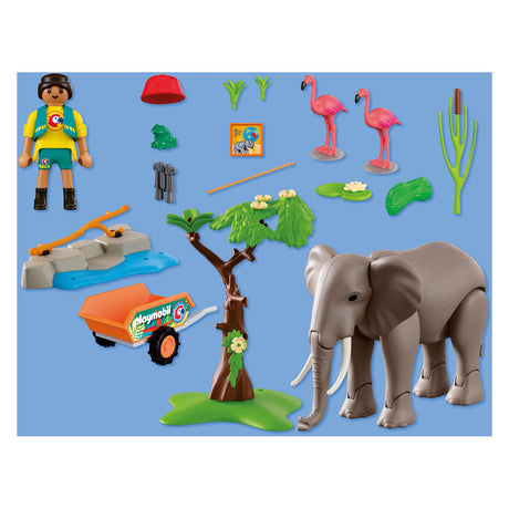 Playmobil animals friends olifant met dierenverzorger