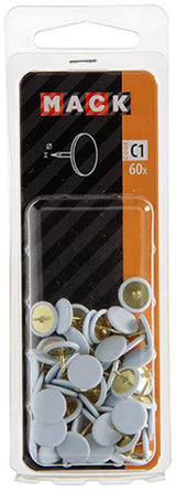 Mack 1017867 - duimspijker staal wit 60 st | 10 stuks