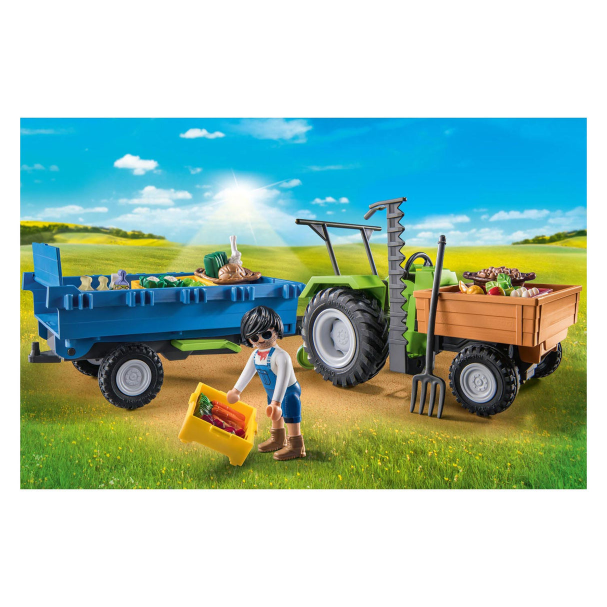 PlayMobil Land Traktor mat Trailer 71249