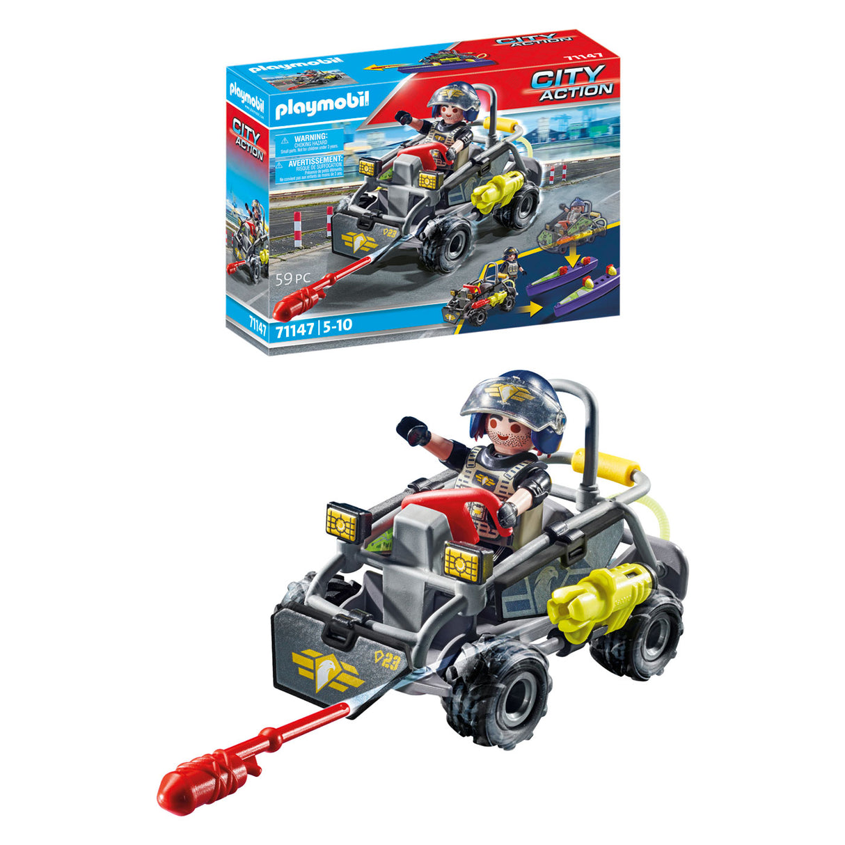 PlayMobil Stadaktiounsschafte SE-Multitererinwagen 71147