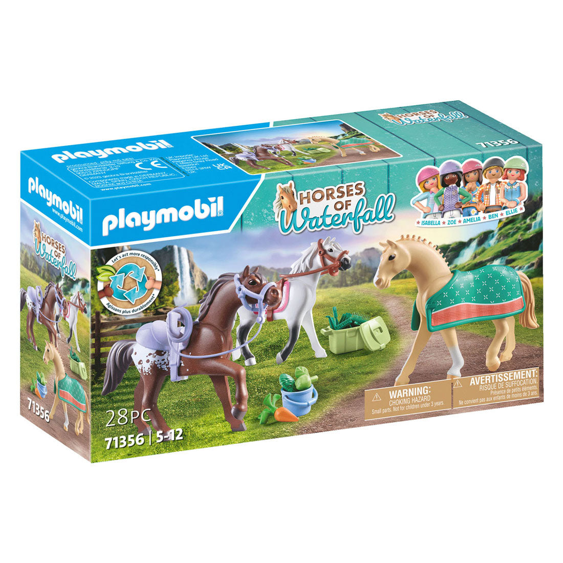 PLAYMOBIL Horses of Waterfall 3 Paarden met Accessoires 71356