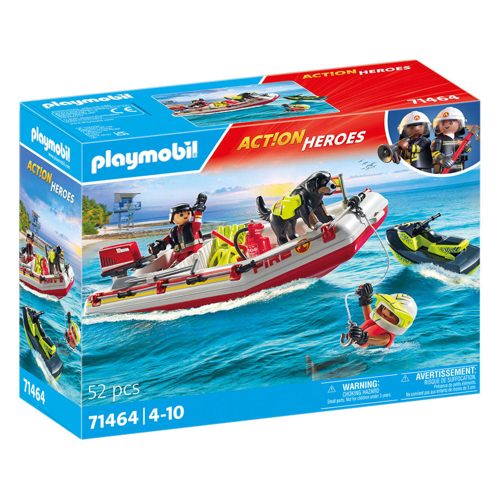 PLAYMOBIL Action Heroes Brandweerboot met Waterscooter 71464