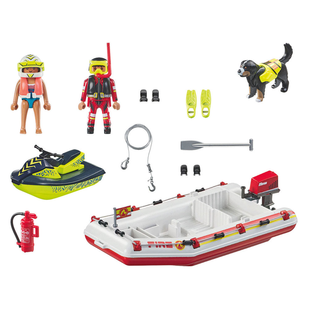 PLAYMOBIL Action Heroes Brandweerboot met Waterscooter 71464