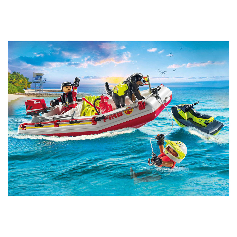 PLAYMOBIL Action Heroes Brandweerboot met Waterscooter 71464