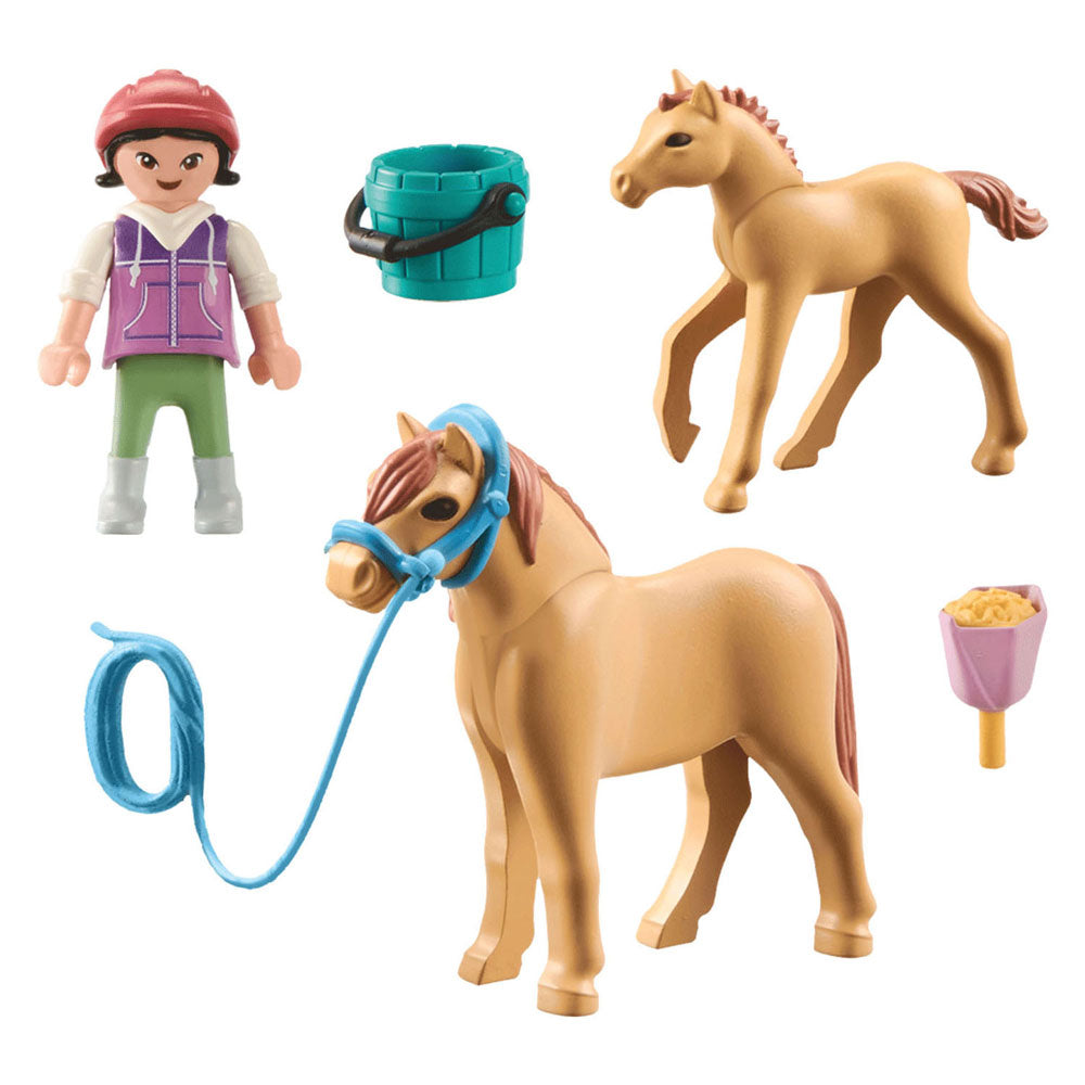 Playmobil horses of waterfall kind met pony en veulen - 71498