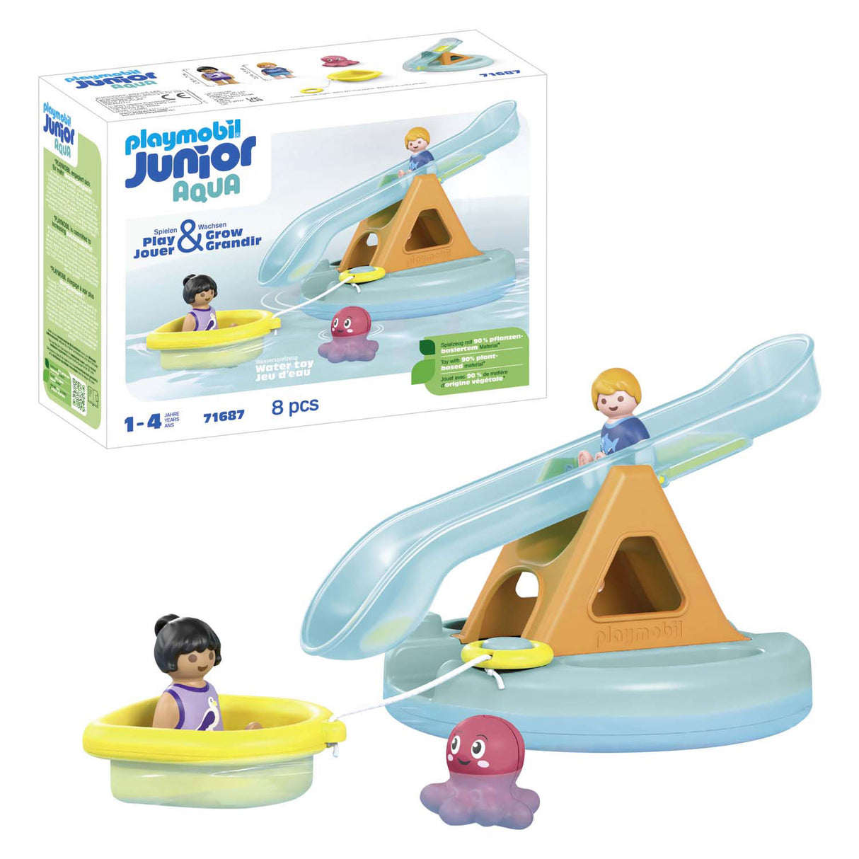 Playmobil junior zwemeiland met waterglijbaan - 71687