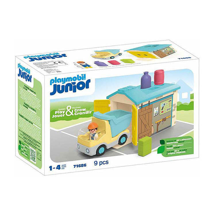 Playmobil junior werkman met sorteer garage 71686