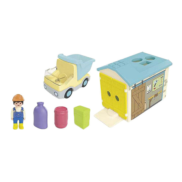 Playmobil junior werkman met sorteer garage 71686