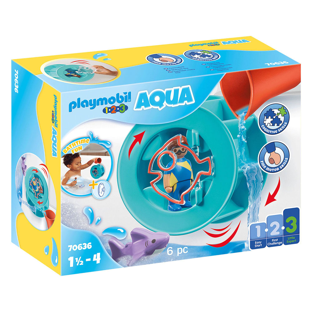 Playmobil junior waterwervelrad met babyhaai 70636