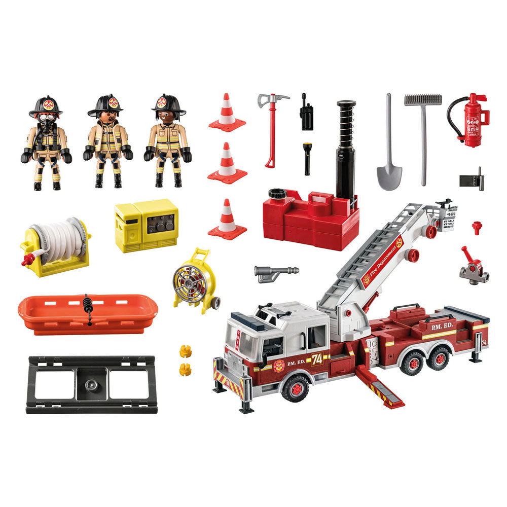 PLAYMOBIL PLAYMOBIL Action Heroes Brandweerwagen: US Tower Ladder 70935