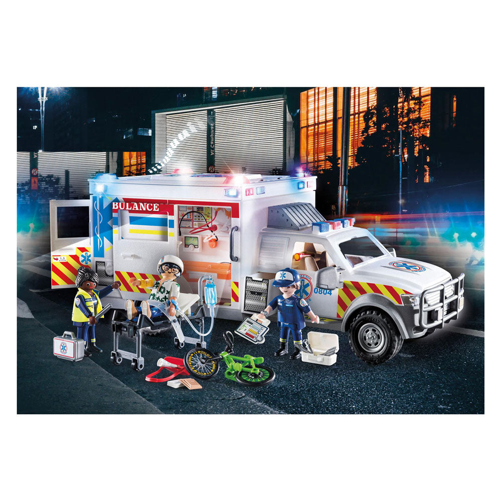 Playmobil action heroes reddingsvoertuig: us ambulance - 70936