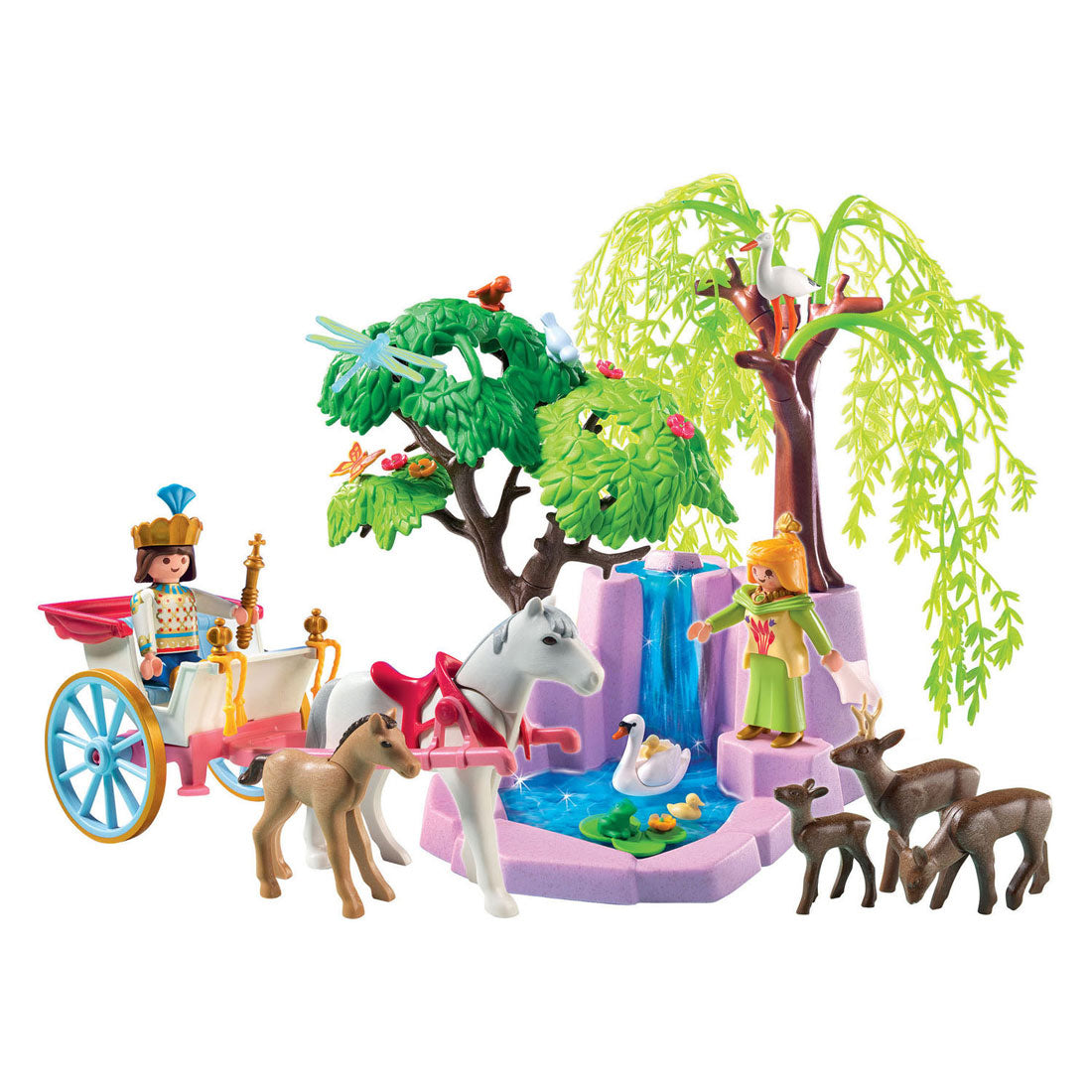 Playmobil prins en prinses met koets en waterval - 5021