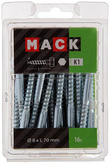 Mack 1018051 - houtdraadbout staal verzinkt 16 st 8 x 70 mm | 5 stuks
