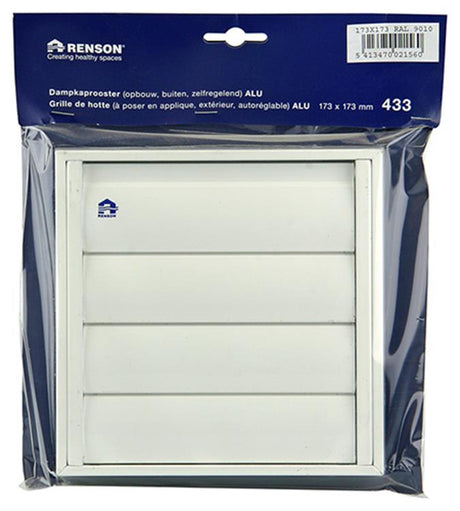 Renson 1006251 - dampkaprooster opbouw 433 alu ral 9010 173x173mm | 2 stuks
