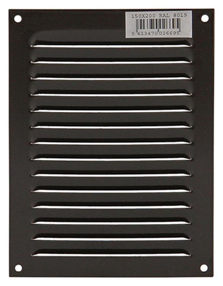 Renson 1006304 - schoepenrooster vlak alu ral 8019 150x200mm | 10 stuks