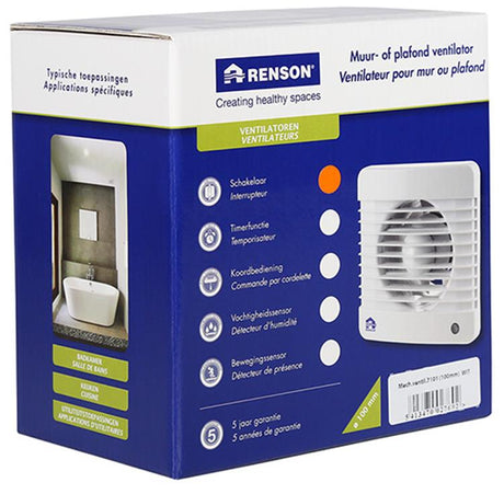 Renson 1006430 - mechanische ventilator standaard 7101 wit ø 100 | 2 stuks