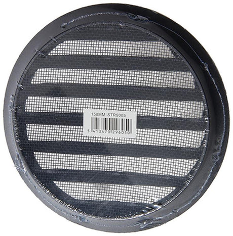 Renson 1057995 - inbouw rond schoepenr met gaas434r dia 150 ral 9005 zwart | 10 stuks