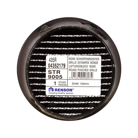 Renson 1057997 - inbouw rond schoepenr met gaas435r dia 150 ral 9005 zwart | 5 stuks