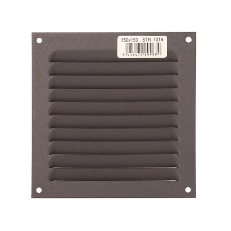 Renson 1062426 - opb.schoepenrooster plat alu 436 (150x150) structuur 7016 | 10 stuks