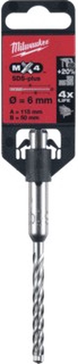 Milwaukee 4932352011 rx4 sds-plus betonboor - 4 snijvlakken - 6 x 50 x 110mm