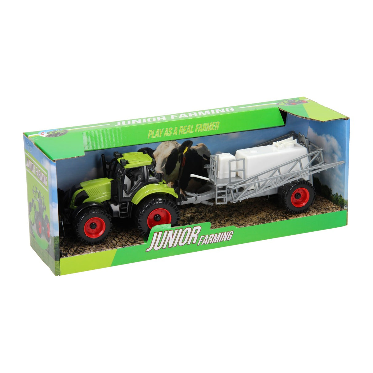 Johntoy tractor met aanhanger - tonnen